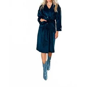 NEW LOLA HATS heather trench coat in blue